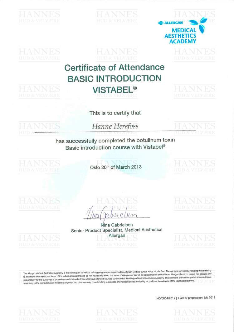 AMI (Allergan Medical Institute): Basic Introduction Vistabel® – Botulinum toxin Basic introduction course with Vistabel®