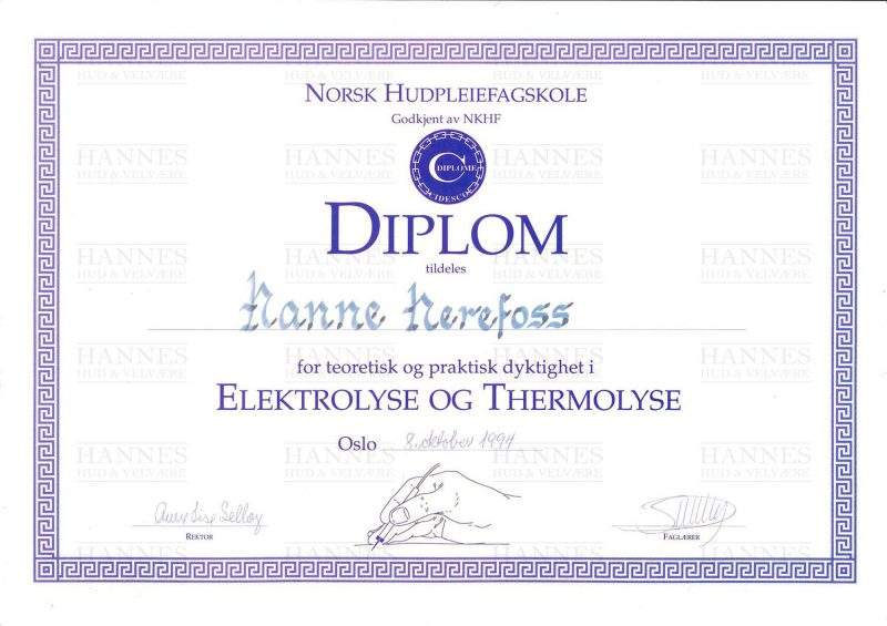 Norsk Hudpleiefagskole: Elektrolyse og thermolyse