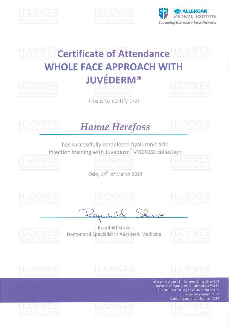 AMI (Allergan Medical Institute): Whole Face Approach with Juvéderm® – Hyaluronic acid injection training with Juvéderm® VYCROSS collection